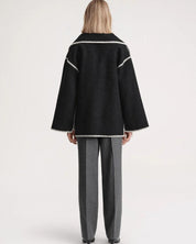 Bethan Marlowe | Veste oversize en mélange de laine avec bordure à franges