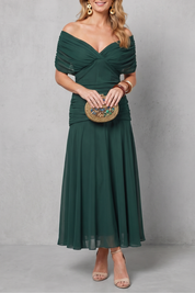 Felicity Hawkins | Robe midi fleurie aquarelle à épaules dénudées