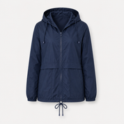 Verity Nelson | Lightweight Hooded Rain Jacket in Navy Blue