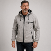 Hugo White | Waterproof Hooded Utility Jacket