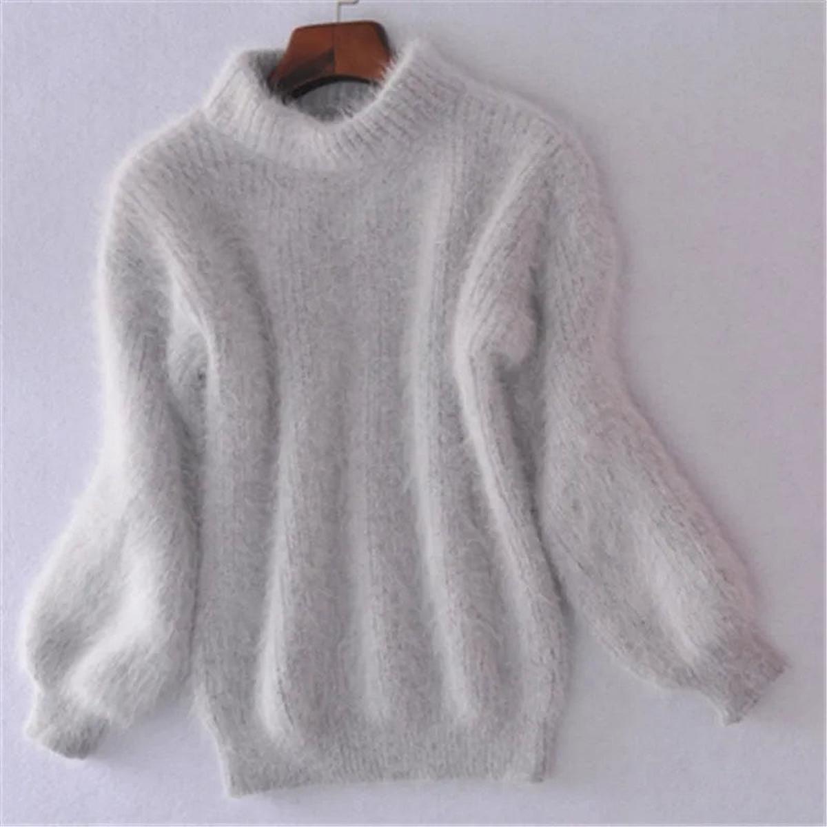 Verity Hall | Soft High-Neck Sweater in Pale Blue