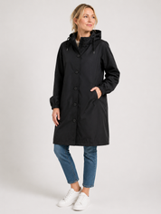 Violet Hawkins | Hooded Rain Jacket in Black