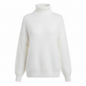 Lydia Campbell | Chunky Knit Turtleneck Sweater in White