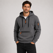 William Harrison | Sweat à capuche gris zippé