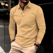 William Harrington | White Long Sleeve Polo Shirt for Men