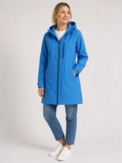 Winifred Turner | Waterproof Hooded Rain Jacket in Cobalt Blue