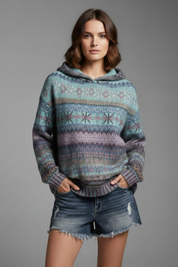 Poppy Fenwick | Fair Isle Hoodie with Ribbed Cuffs