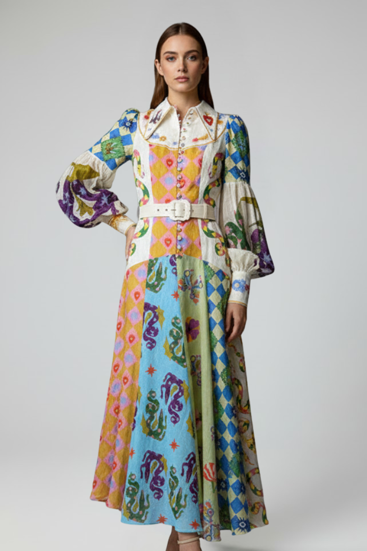 Maisie Whitcombe | Printed Maxi Dress With V-Neck