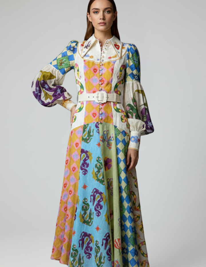 Maisie Whitcombe | Printed Maxi Dress With V-Neck
