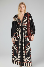 Maisie Whitcombe | Printed Maxi Dress With V-Neck