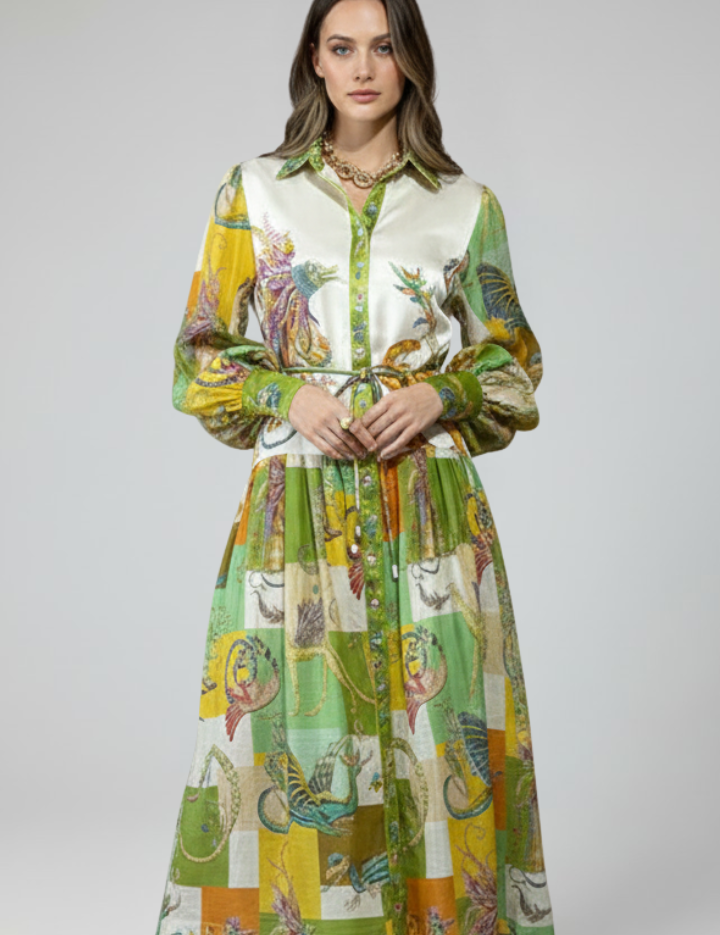 Maisie Whitcombe | Printed Maxi Dress With V-Neck