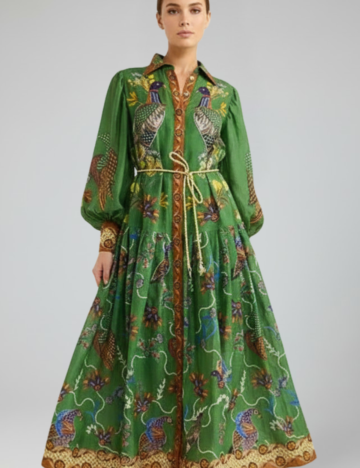 Maisie Whitcombe | Printed Maxi Dress With V-Neck