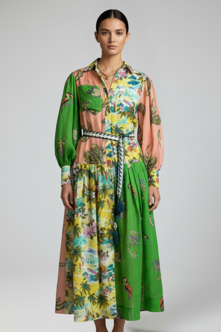 Maisie Whitcombe | Printed Maxi Dress With V-Neck