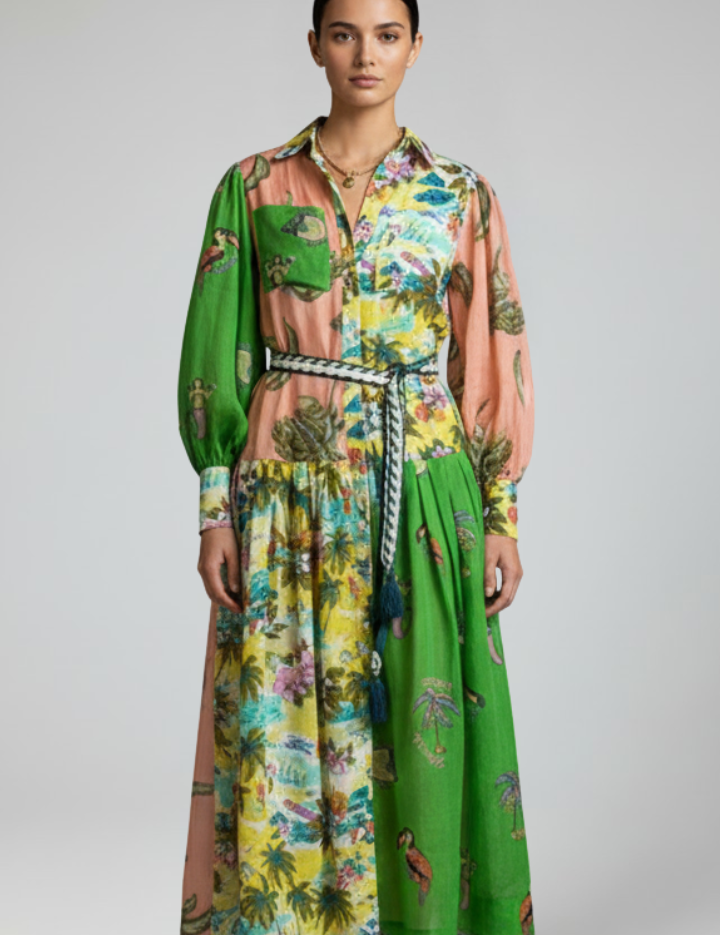 Maisie Whitcombe | Printed Maxi Dress With V-Neck