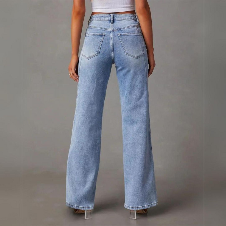 Bianca Esposito | High Waist Wide-Leg Light Blue Jeans