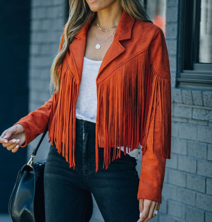 Scarlett Monroe | Fringe Suede Statement Jacket