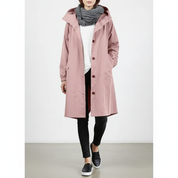 Iris Walker | Longline Hooded Rain Coat in Light Grey