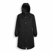 Iris Walker | Longline Hooded Rain Coat in Light Grey