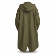 Iris Walker | Longline Hooded Rain Coat in Light Grey