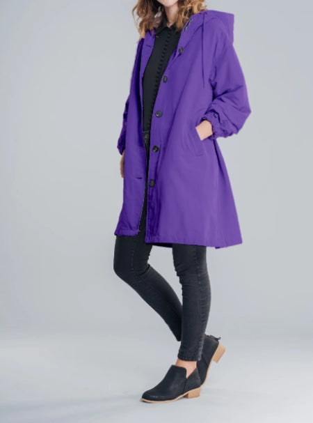 Violet Hawkins | Hooded Rain Jacket in Black