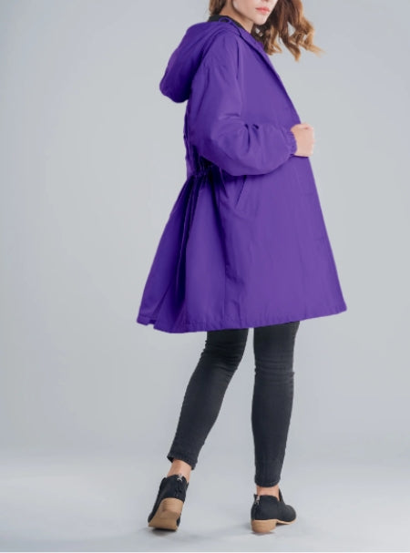 Violet Hawkins | Hooded Rain Jacket in Black