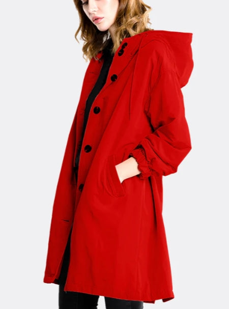 Violet Hawkins | Hooded Rain Jacket in Black