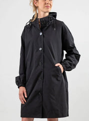Violet Hawkins | Hooded Rain Jacket in Black