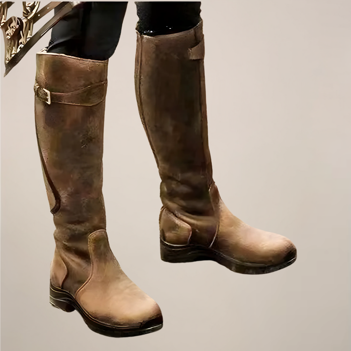 Florence Griffiths | Bottes en daim vert olive à hauteur du genou