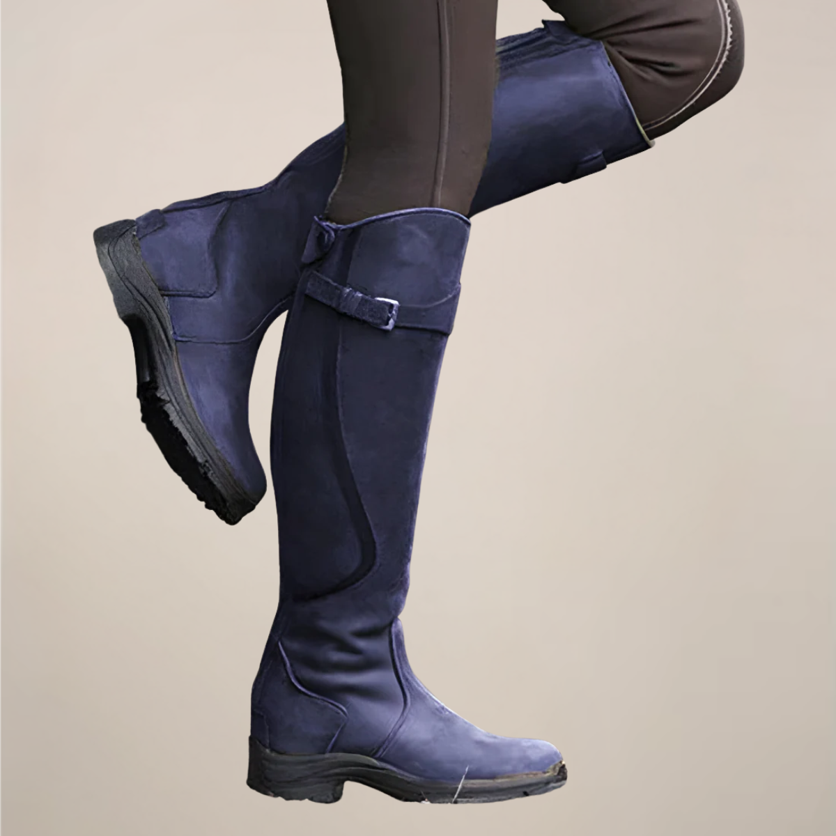 Florence Griffiths | Bottes en daim vert olive à hauteur du genou