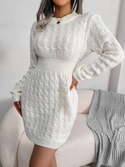 Clara Williams | Elegant Cable-Knit Mini Dress