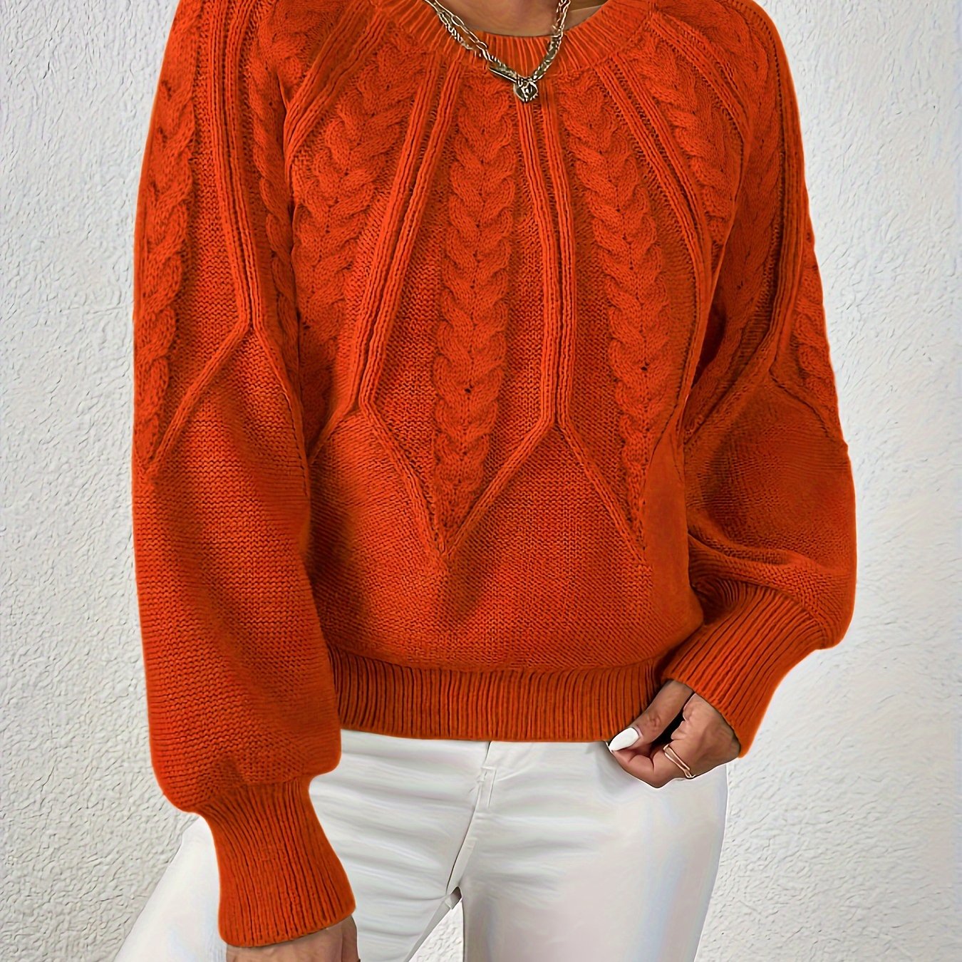 Lydia Campbell | Burnt Orange Cable Knit Sweater