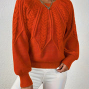 Lydia Campbell | Burnt Orange Cable Knit Sweater