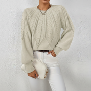Lydia Campbell | Burnt Orange Cable Knit Sweater