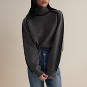 Lydia Campbell | Turtleneck Knit Sweater with Contrast Trim