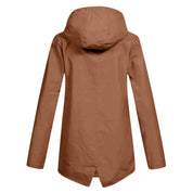 Evelyn Cooper | Waterproof Hooded Rain Jacket in Stone