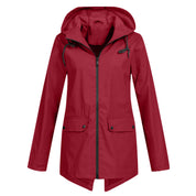 Evelyn Cooper | Waterproof Hooded Rain Jacket in Stone