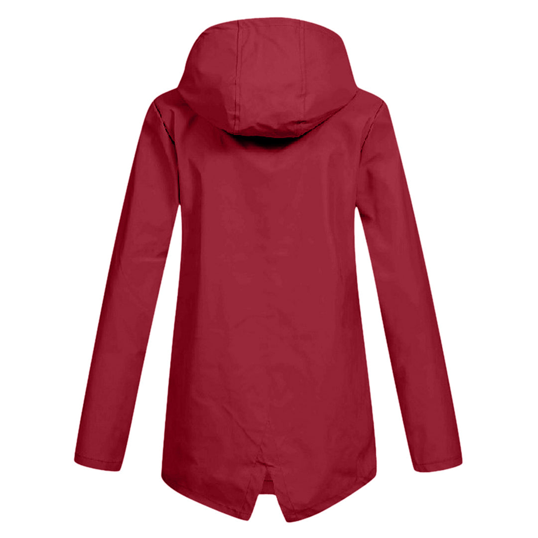Evelyn Cooper | Waterproof Hooded Rain Jacket in Stone