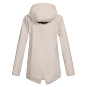 Evelyn Cooper | Waterproof Hooded Rain Jacket in Stone