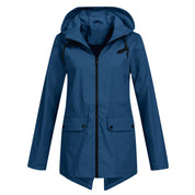 Evelyn Cooper | Waterproof Hooded Rain Jacket in Stone