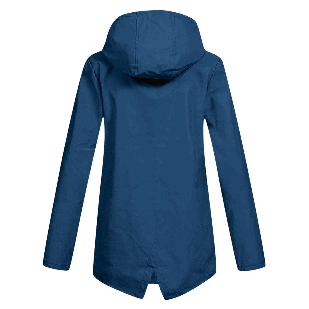 Evelyn Cooper | Waterproof Hooded Rain Jacket in Stone