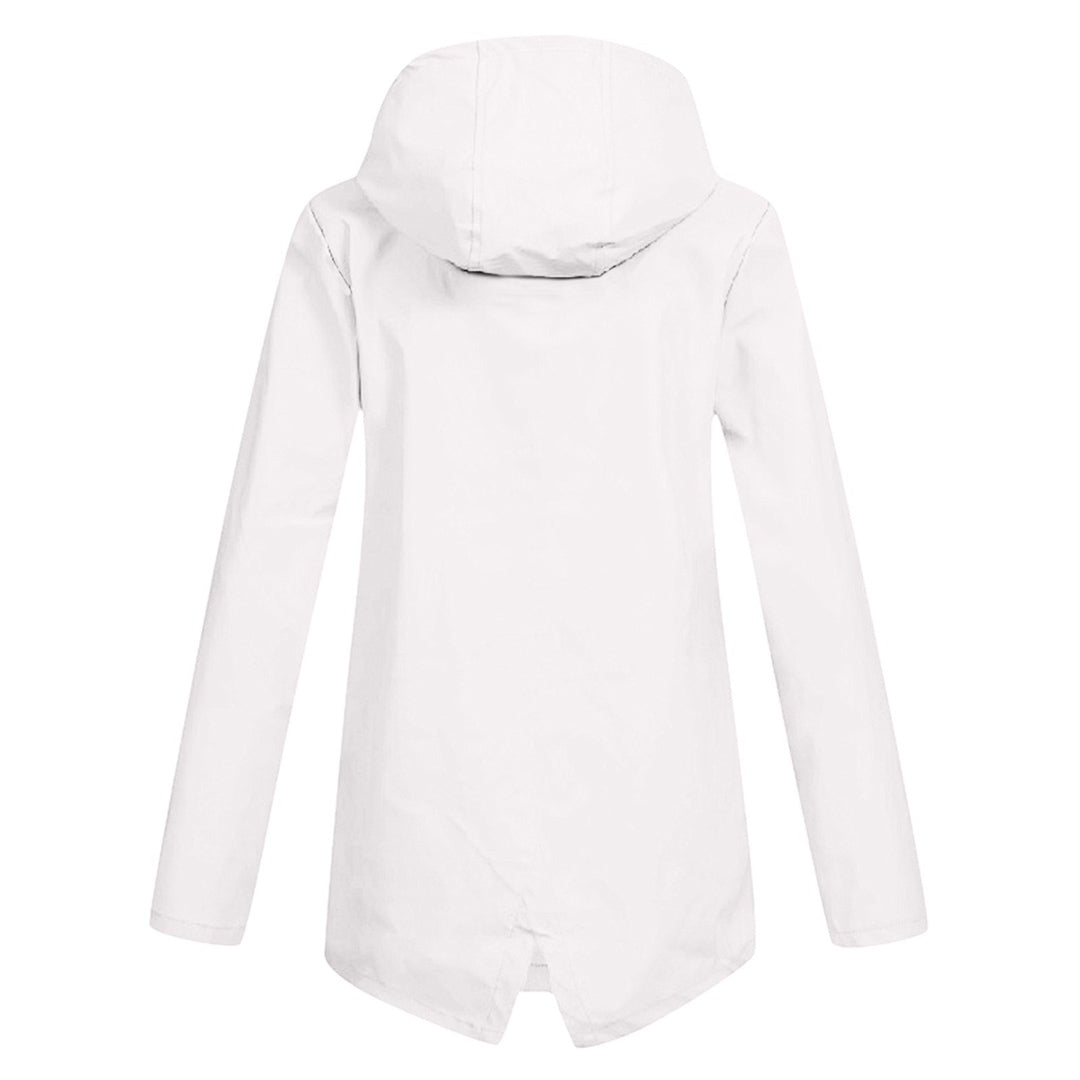 Evelyn Cooper | Waterproof Hooded Rain Jacket in Stone