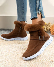 Cressida Ashworth | Fur-Lined Snow Ankle Boots in Grey