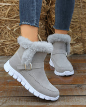 Cressida Ashworth | Fur-Lined Snow Ankle Boots in Grey