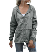 Verity Nelson | Lightweight Hooded Rain Jacket in Navy Blue