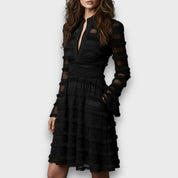 Charlotte Griffin | Robe midi texturée à manches longues et col en V