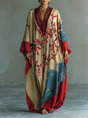 Edith Galbraith | Cherry Blossom Print Batwing Sleeve Maxi Dress