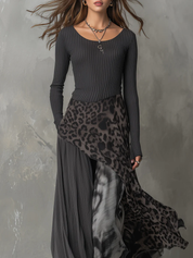 Tabitha Wright | Robe longue asymétrique à imprimé léopard