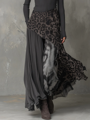 Tabitha Wright | Robe longue asymétrique à imprimé léopard