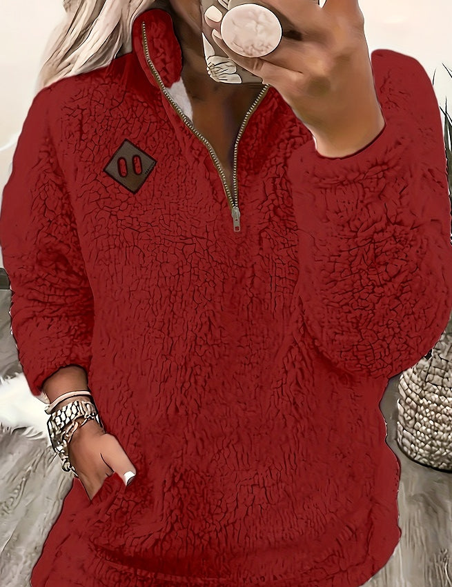 Poppy Griffiths | Plush Half-Zip Fleece Pullover