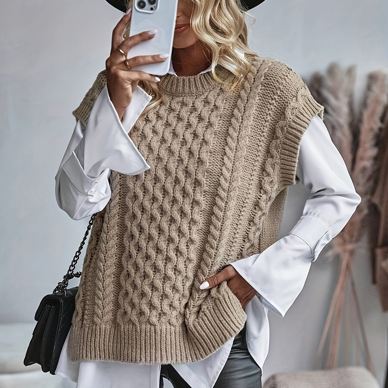 Victoria Green | Cozy Cable-Knit Sweater Vest